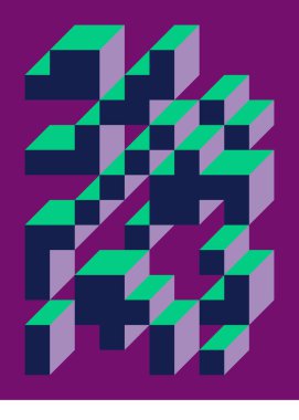 Edward Zajecs 2. Cubo 'nun 1971' deki uygulaması. Esasen 8 taştan oluşan bir Truchet fayans seti ve yerleştirme sanatı illüstrasyonu için kurallar 