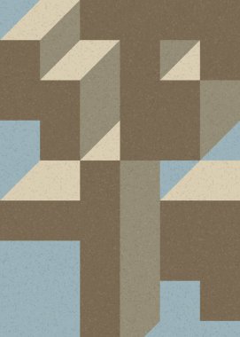 Edward Zajecs 2. Cubo 'nun 1971' deki uygulaması. Esasen 8 taştan oluşan bir Truchet fayans seti ve yerleştirme sanatı illüstrasyonu için kurallar  