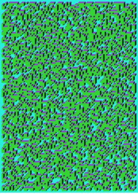 Edward Zajecs 2. Cubo 'nun 1971' deki uygulaması. Esasen 8 taştan oluşan bir Truchet fayans seti ve yerleştirme sanatı illüstrasyonu için kurallar  