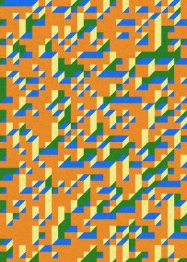 Edward Zajecs 2. Cubo 'nun 1971' deki uygulaması. Esasen 8 taştan oluşan bir Truchet fayans seti ve yerleştirme sanatı illüstrasyonu için kurallar 