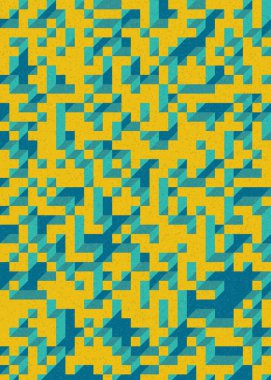 Edward Zajecs 2. Cubo 'nun 1971' deki uygulaması. Esasen 8 taştan oluşan bir Truchet fayans seti ve yerleştirme sanatı illüstrasyonu için kurallar 