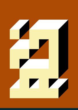 Edward Zajecs 2. Cubo 'nun 1971' deki uygulaması. Esasen 8 taştan oluşan bir Truchet fayans seti ve yerleştirme sanatı illüstrasyonu için kurallar  