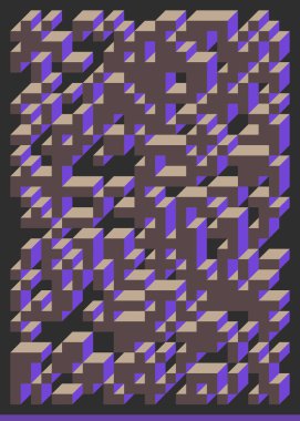 Edward Zajecs 2. Cubo 'nun 1971' deki uygulaması. Esasen 8 taştan oluşan bir Truchet fayans seti ve yerleştirme sanatı illüstrasyonu için kurallar 