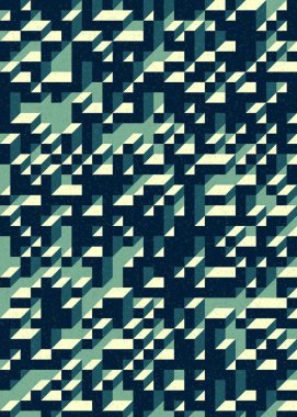 Edward Zajecs 2. Cubo 'nun 1971' deki uygulaması. Esasen 8 taştan oluşan bir Truchet fayans seti ve yerleştirme sanatı illüstrasyonu için kurallar 