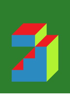 Edward Zajecs 2. Cubo 'nun 1971' deki uygulaması. Esasen 8 taştan oluşan bir Truchet fayans seti ve yerleştirme sanatı illüstrasyonu için kurallar  