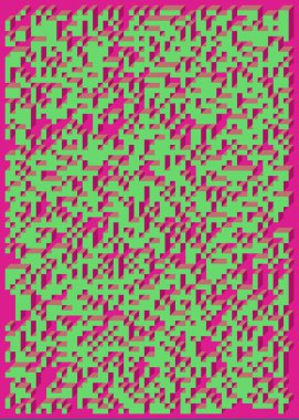 Edward Zajecs 2. Cubo 'nun 1971' deki uygulaması. Esasen 8 taştan oluşan bir Truchet fayans seti ve yerleştirme sanatı illüstrasyonu için kurallar 