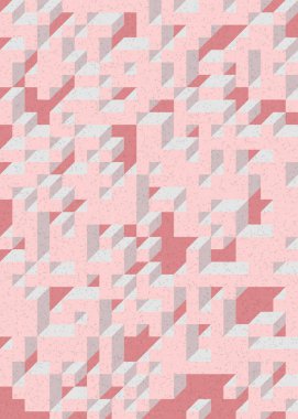 Edward Zajecs 2. Cubo 'nun 1971' deki uygulaması. Esasen 8 taştan oluşan bir Truchet fayans seti ve yerleştirme sanatı illüstrasyonu için kurallar 