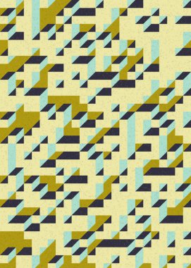 Edward Zajecs 2. Cubo 'nun 1971' deki uygulaması. Esasen 8 taştan oluşan bir Truchet fayans seti ve yerleştirme sanatı illüstrasyonu için kurallar 