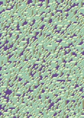 Edward Zajecs 2. Cubo 'nun 1971' deki uygulaması. Esasen 8 taştan oluşan bir Truchet fayans seti ve yerleştirme sanatı illüstrasyonu için kurallar 