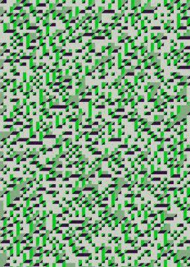 Edward Zajecs 2. Cubo 'nun 1971' deki uygulaması. Esasen 8 taştan oluşan bir Truchet fayans seti ve yerleştirme sanatı illüstrasyonu için kurallar 