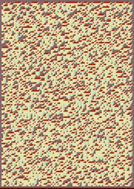 Edward Zajecs 2. Cubo 'nun 1971' deki uygulaması. Esasen 8 taştan oluşan bir Truchet fayans seti ve yerleştirme sanatı illüstrasyonu için kurallar 