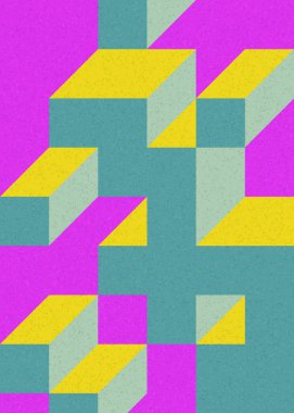 Edward Zajecs 2. Cubo 'nun 1971' deki uygulaması. Esasen 8 taştan oluşan bir Truchet fayans seti ve yerleştirme sanatı illüstrasyonu için kurallar 