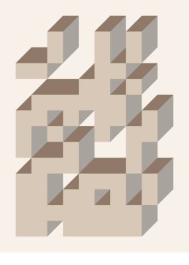 Edward Zajecs 2. Cubo 'nun 1971' deki uygulaması. Esasen 8 taştan oluşan bir Truchet fayans seti ve yerleştirme sanatı illüstrasyonu için kurallar  