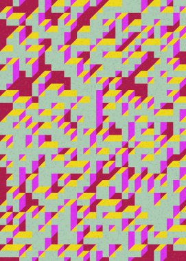 Edward Zajecs 2. Cubo 'nun 1971' deki uygulaması. Esasen 8 taştan oluşan bir Truchet fayans seti ve yerleştirme sanatı illüstrasyonu için kurallar 