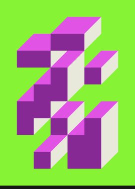 Edward Zajecs 2. Cubo 'nun 1971' deki uygulaması. Esasen 8 taştan oluşan bir Truchet fayans seti ve yerleştirme sanatı illüstrasyonu için kurallar 