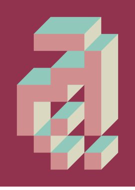 Edward Zajecs 2. Cubo 'nun 1971' deki uygulaması. Esasen 8 taştan oluşan bir Truchet fayans seti ve yerleştirme sanatı illüstrasyonu için kurallar 