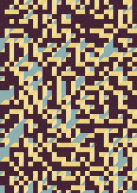 Edward Zajecs 2. Cubo 'nun 1971' deki uygulaması. Esasen 8 taştan oluşan bir Truchet fayans seti ve yerleştirme sanatı illüstrasyonu için kurallar 