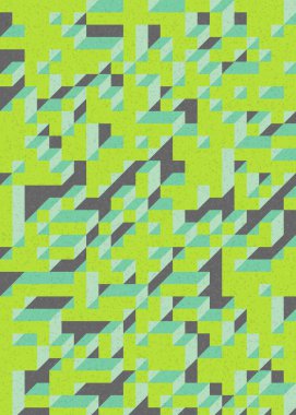 Edward Zajecs 2. Cubo 'nun 1971' deki uygulaması. Esasen 8 taştan oluşan bir Truchet fayans seti ve yerleştirme sanatı illüstrasyonu için kurallar 