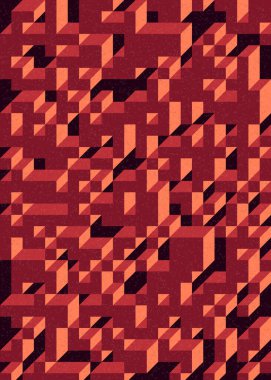 Edward Zajecs 2. Cubo 'nun 1971' deki uygulaması. Esasen 8 taştan oluşan bir Truchet fayans seti ve yerleştirme sanatı illüstrasyonu için kurallar 