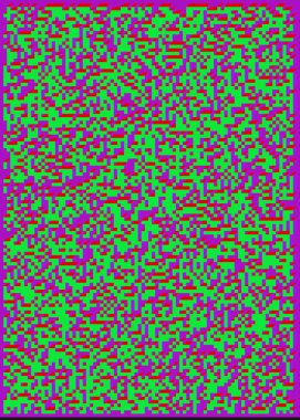 Edward Zajecs 2. Cubo 'nun 1971' deki uygulaması. Esasen 8 taştan oluşan bir Truchet fayans seti ve yerleştirme sanatı illüstrasyonu için kurallar  