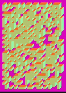 Edward Zajecs 2. Cubo 'nun 1971' deki uygulaması. Esasen 8 taştan oluşan bir Truchet fayans seti ve yerleştirme sanatı illüstrasyonu için kurallar  