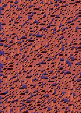 Edward Zajecs 2. Cubo 'nun 1971' deki uygulaması. Esasen 8 taştan oluşan bir Truchet fayans seti ve yerleştirme sanatı illüstrasyonu için kurallar  