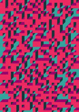 Edward Zajecs 2. Cubo 'nun 1971' deki uygulaması. Esasen 8 taştan oluşan bir Truchet fayans seti ve yerleştirme sanatı illüstrasyonu için kurallar 