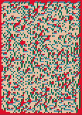 Edward Zajecs 2. Cubo 'nun 1971' deki uygulaması. Esasen 8 taştan oluşan bir Truchet fayans seti ve yerleştirme sanatı illüstrasyonu için kurallar 