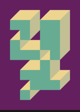 Edward Zajecs 2. Cubo 'nun 1971' deki uygulaması. Esasen 8 taştan oluşan bir Truchet fayans seti ve yerleştirme sanatı illüstrasyonu için kurallar 