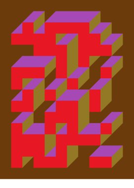 Edward Zajecs 2. Cubo 'nun 1971' deki uygulaması. Esasen 8 taştan oluşan bir Truchet fayans seti ve yerleştirme sanatı illüstrasyonu için kurallar 