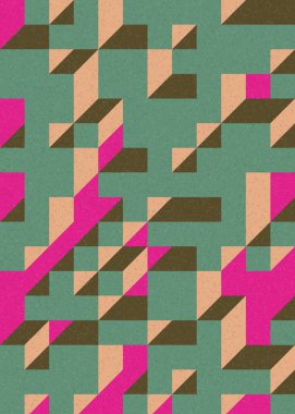 Edward Zajecs 2. Cubo 'nun 1971' deki uygulaması. Esasen 8 taştan oluşan bir Truchet fayans seti ve yerleştirme sanatı illüstrasyonu için kurallar  