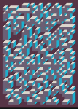 Edward Zajecs 2. Cubo 'nun 1971' deki uygulaması. Esasen 8 taştan oluşan bir Truchet fayans seti ve yerleştirme sanatı illüstrasyonu için kurallar  