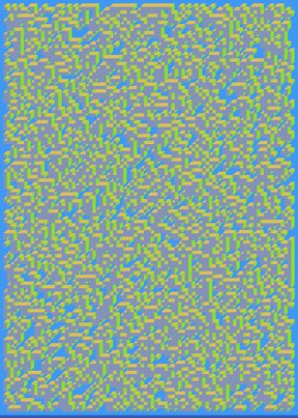 Edward Zajecs 2. Cubo 'nun 1971' deki uygulaması. Esasen 8 taştan oluşan bir Truchet fayans seti ve yerleştirme sanatı illüstrasyonu için kurallar  