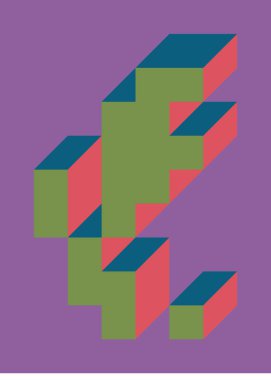 Edward Zajecs 2. Cubo 'nun 1971' deki uygulaması. Esasen 8 taştan oluşan bir Truchet fayans seti ve yerleştirme sanatı illüstrasyonu için kurallar 