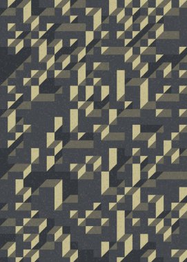 Edward Zajecs 2. Cubo 'nun 1971' deki uygulaması. Esasen 8 taştan oluşan bir Truchet fayans seti ve yerleştirme sanatı illüstrasyonu için kurallar 