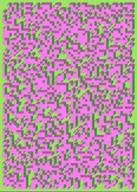 Edward Zajecs 2. Cubo 'nun 1971' deki uygulaması. Esasen 8 taştan oluşan bir Truchet fayans seti ve yerleştirme sanatı illüstrasyonu için kurallar 