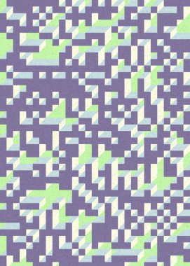 Edward Zajecs 2. Cubo 'nun 1971' deki uygulaması. Esasen 8 taştan oluşan bir Truchet fayans seti ve yerleştirme sanatı illüstrasyonu için kurallar 