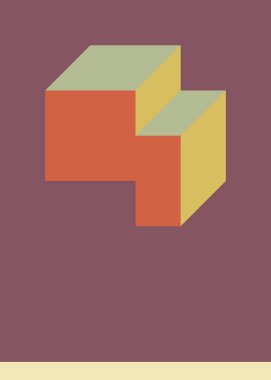 Edward Zajecs 2. Cubo 'nun 1971' deki uygulaması. Esasen 8 taştan oluşan bir Truchet fayans seti ve yerleştirme sanatı illüstrasyonu için kurallar 