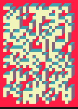 Edward Zajecs 2. Cubo 'nun 1971' deki uygulaması. Esasen 8 taştan oluşan bir Truchet fayans seti ve yerleştirme sanatı illüstrasyonu için kurallar 