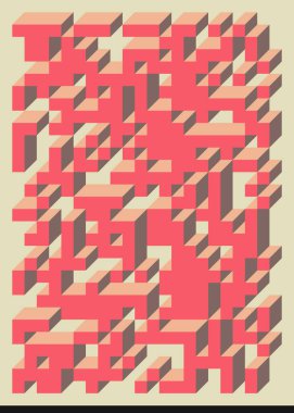 Edward Zajecs 2. Cubo 'nun 1971' deki uygulaması. Esasen 8 taştan oluşan bir Truchet fayans seti ve yerleştirme sanatı illüstrasyonu için kurallar 