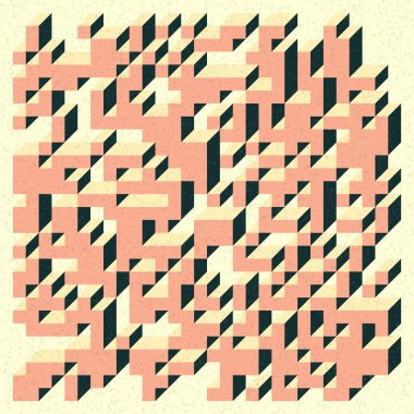 Edward Zajecs 2. Cubo 'nun 1971' deki uygulaması. Esasen 8 taştan oluşan bir Truchet fayans seti ve yerleştirme sanatı illüstrasyonu için kurallar  