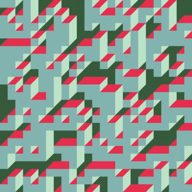 Edward Zajecs 2. Cubo 'nun 1971' deki uygulaması. Esasen 8 taştan oluşan bir Truchet fayans seti ve yerleştirme sanatı illüstrasyonu için kurallar 