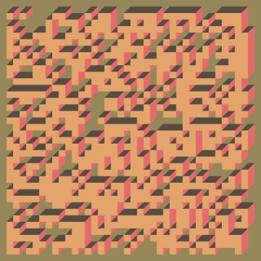 Edward Zajecs 2. Cubo 'nun 1971' deki uygulaması. Esasen 8 taştan oluşan bir Truchet fayans seti ve yerleştirme sanatı illüstrasyonu için kurallar 