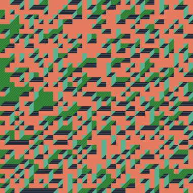 Edward Zajecs 2. Cubo 'nun 1971' deki uygulaması. Esasen 8 taştan oluşan bir Truchet fayans seti ve yerleştirme sanatı illüstrasyonu için kurallar 