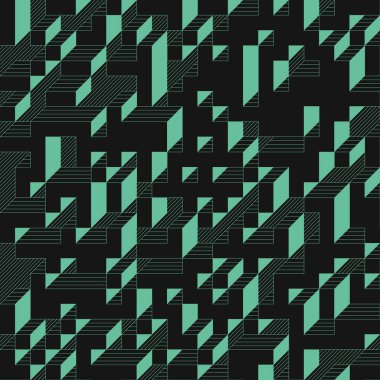 Edward Zajecs 2. Cubo 'nun 1971' deki uygulaması. Esasen 8 taştan oluşan bir Truchet fayans seti ve yerleştirme sanatı illüstrasyonu için kurallar 