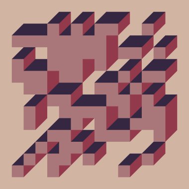 Edward Zajecs 2. Cubo 'nun 1971' deki uygulaması. Esasen 8 taştan oluşan bir Truchet fayans seti ve yerleştirme sanatı illüstrasyonu için kurallar 