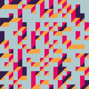 Edward Zajecs 2. Cubo 'nun 1971' deki uygulaması. Esasen 8 taştan oluşan bir Truchet fayans seti ve yerleştirme sanatı illüstrasyonu için kurallar  