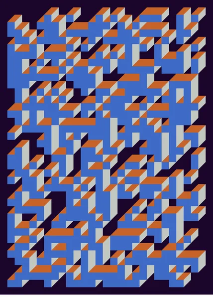 Implementação Edward Zajecs Cubo 1971 Essencialmente Conjunto Azulejos Truchet Azulejos —  Vetores de Stock