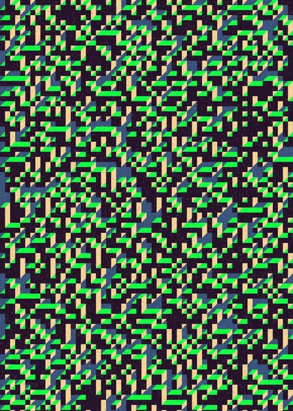 Edward Zajecs 2. Cubo 'nun 1971' deki uygulaması. Esasen 8 taştan oluşan bir Truchet fayans seti ve yerleştirme sanatı illüstrasyonu için kurallar 