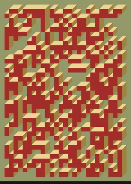 Edward Zajecs 2. Cubo 'nun 1971' deki uygulaması. Esasen 8 taştan oluşan bir Truchet fayans seti ve yerleştirme sanatı illüstrasyonu için kurallar  